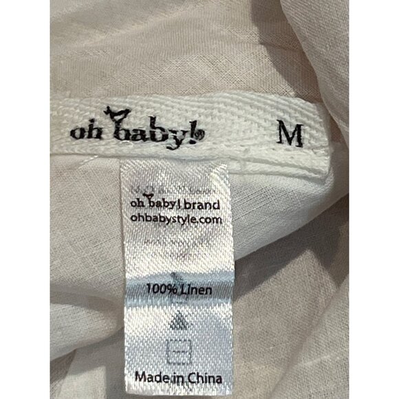 Oh Baby Linen Pink Sun Hat With Removable Flower M - Picture 4 of 4